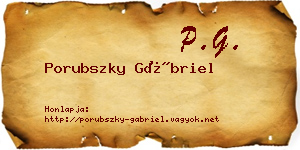 Porubszky Gábriel névjegykártya
